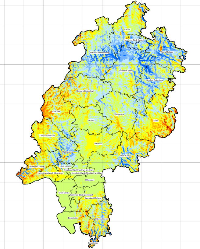 Windpotentialkarte Hessen
